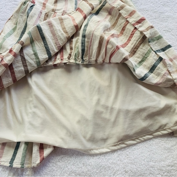 American Eagle Striped Cream Halter Babydoll Tiered Smocked Dress | NWT | Medium - Picture 6 of 10